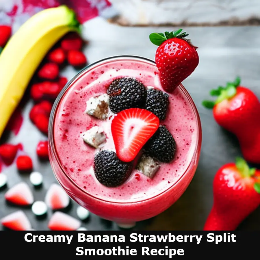 Creamy Banana Strawberry Split Smoothie Recipe